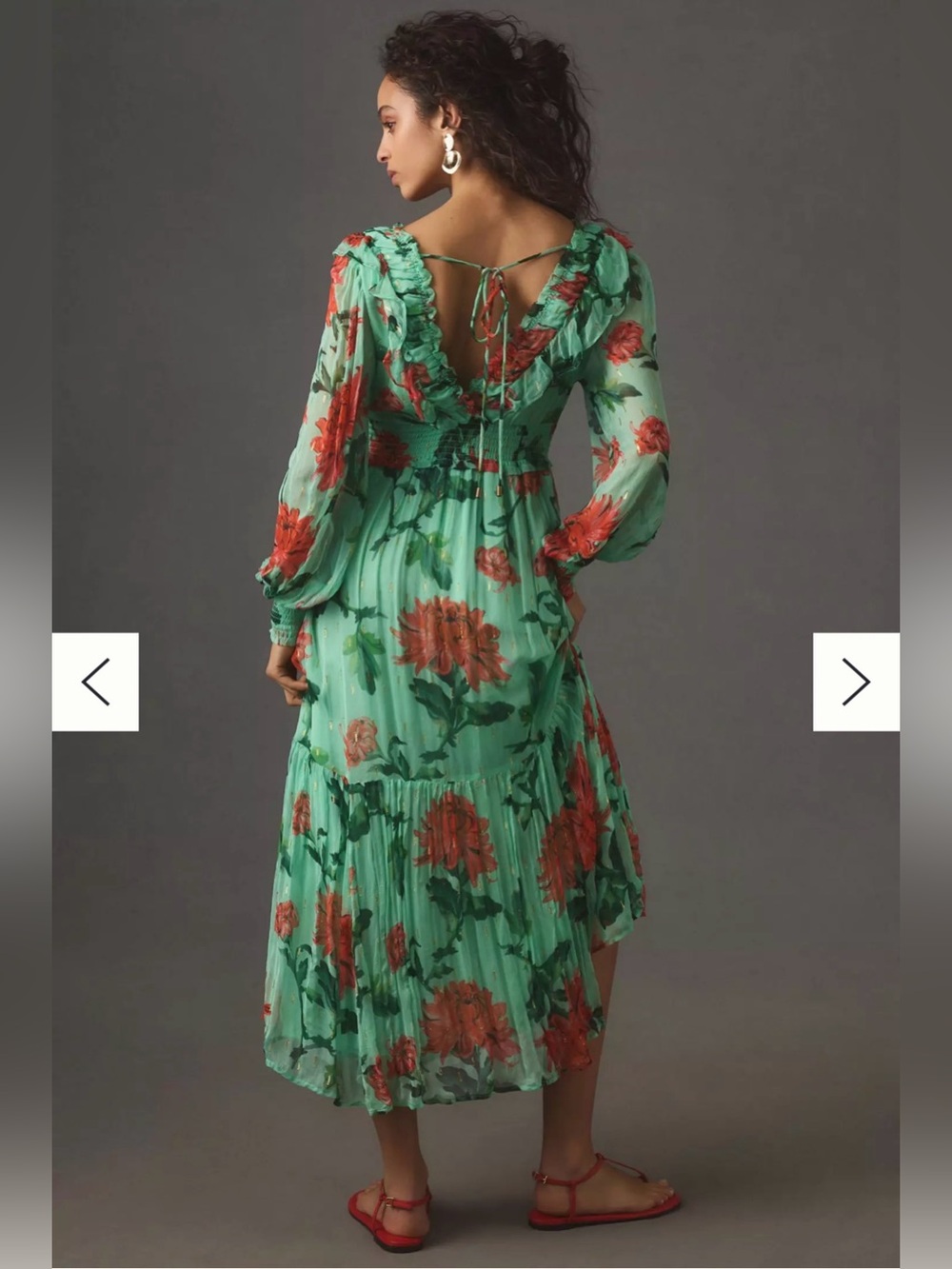 Anthropologie The Odetta Ruffled V-Neck Dress - Picture 2 of 7